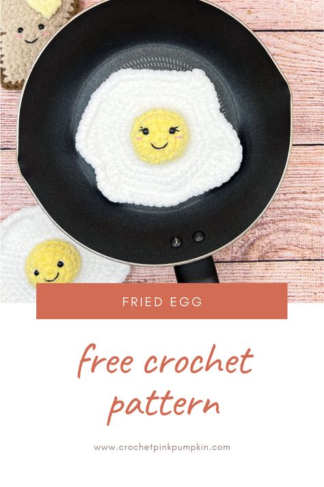 Free Crochet Fried Egg Pattern, Crocheted Eggs Free Pattern, Fried Egg Granny Square, Fried Egg Amigurumi Free Pattern, Crochet Egg Pattern Free Amigurumi, Fried Egg Amigurumi, Crochet Fried Egg Pattern, Crochet Sunny Side Up Egg, Crochet Egg Blanket