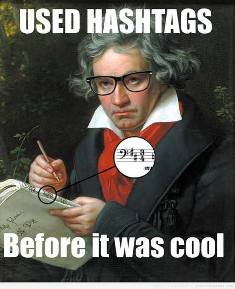 Beethoven was ahead of his time. #coolerthanme Violin Jokes, Musician Jokes, Musician Humor, Band Jokes, Music Jokes, Band Nerd, Music Nerd, Band Kid, Band Humor