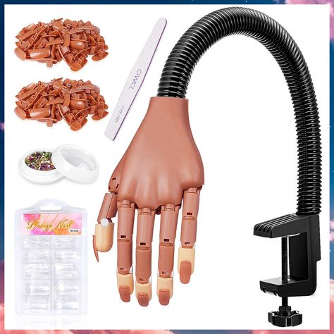 Nail Practice Hand, HoMove Professional Practice Hand for Acrylic Nails with Nail File and 300pcs Fake Nails, Flexible & Adju Nail Practice Hand, Nails Practice, Hand Practice, Nail Training, Clear Nail Tips, Nail Practice, Tech Videos, Nail Bags, Watercolor Landscapes