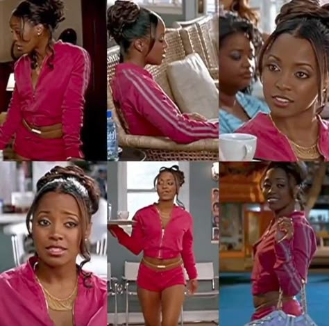 Beauty Shop Movie Outfits, 2000s Aesthetic Black Woman, Black Women Early 2000s, 2000 Video Vixen Outfits, Beauty Shop Movie, Early 2000s Video Vixen, 2000s Black Women Fashion, 2000s Iconic Outfits, 2000 Theme Party Outfits