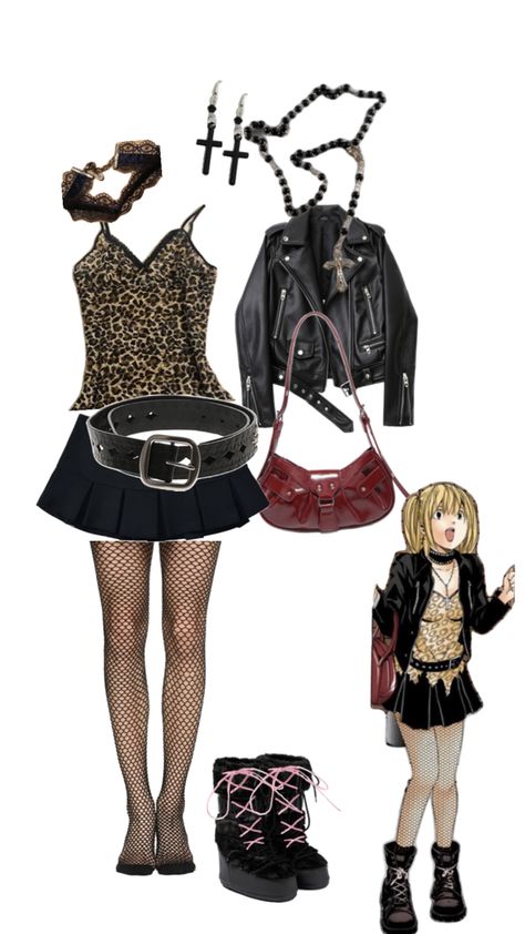 Misa Aname Fashion, Misa Dti Outfit, Casual Cosplay Ideas, Misa Amane Outfit Ideas, Misa Amane Style Outfits, Misa Amane Outfit Inspired Clothes, Miss Amane Outfits, Misa Amane Clothes, Misa Misa Outfit