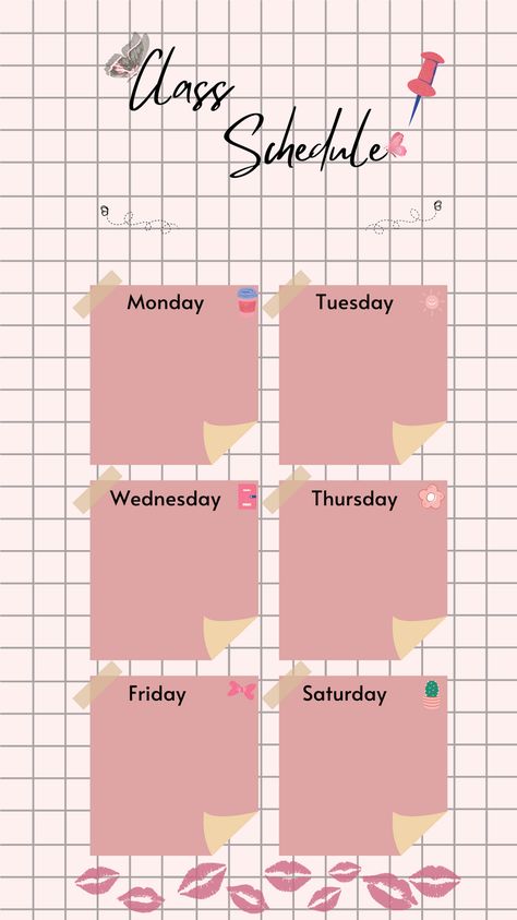 pink class schedule template Schedule Templates Aesthetic Pink, Class Schedule Template Pink, Scedual Template School, Class Schedule Template Aesthetic Wallpaper, Class Schedule Template Aesthetic, Pink Schedule, Pink Classroom, Schedule Templates Aesthetic, Class Schedule Template