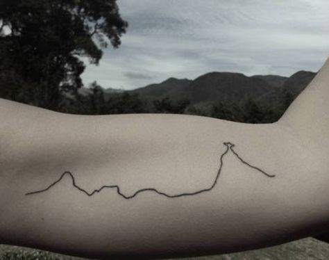 Elevation Tattoo, Jupiter Tattoo, Moutain Tattoos, Skyline Tattoo, Silhouette Tattoo, Evil Tattoo, Mountain Silhouette, Landscape Tattoo, Mountain Tattoo