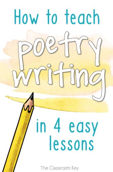 How to Teach Poetry Writing in 4 Easy Lessons, especially designed for elementary teachers Organized Classroom, Poetry Activities, Poetry Unit, Teaching Poetry, Poetry For Kids, Poetry Ideas, Poetry Writing, Elementary Writing, Easy Lessons