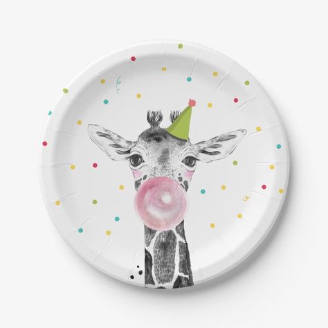 Party Animals Safari Wild One Giraffe Zoo Birthday Paper Plates  Zazzle Safari Paper Plates, Giraffe Birthday Parties, Safari Wild One, Elephant Zoo, Zoo Birthday Party, Animal Theme Birthday, Wild Birthday Party, Birthday Paper Plates, Giraffe Birthday