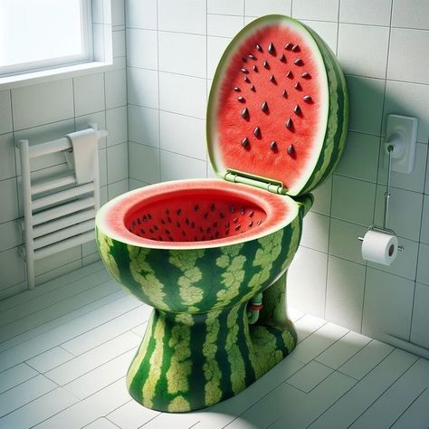 Fae Bedroom, Weird Toilets, Weird Objects, Weird Decor, Peggy Lee, Watermelon Decor, Childrens Bathroom, Unusual Furniture, Fantasy Furniture