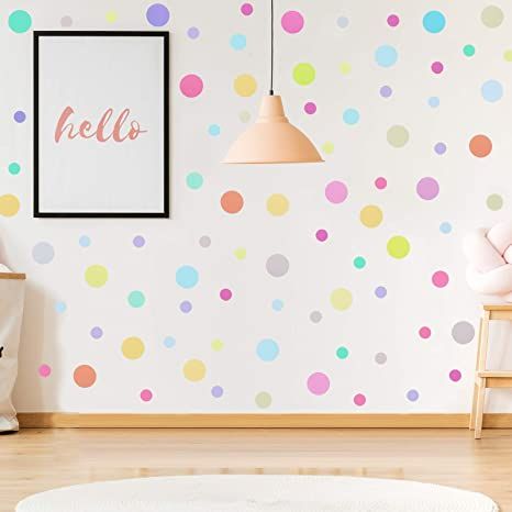 Amazon.com: 288 Pieces Polka Dots Wall Stickers Large Round Polka Dot Confetti Wall Decals Assorted Polka Dot Stickers for Baby Nursery Child Kid Boy Girl Bedroom Home Decor, 8 Sheets (Light Color) : Baby Confetti Wall Decals, Wall Decals Girls Room, Confetti Wall, Rainbow Wall Decal, Girls Room Wall Decor, Dot Stickers, Boy Girl Bedroom, Polka Dot Wall Decals, Polka Dot Walls