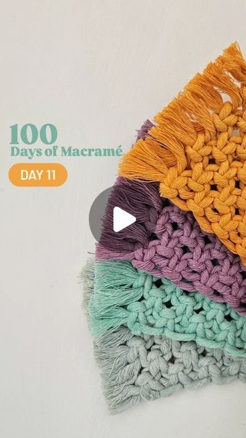 Diy Macrame Coasters Tutorial, Macrame Coasters Diy Tutorial, Macrame Coasters Diy, Macrame Square Knot, Macrame Coasters, Learn Something New Everyday, Weaving Loom, Square Knot, Diy Coasters