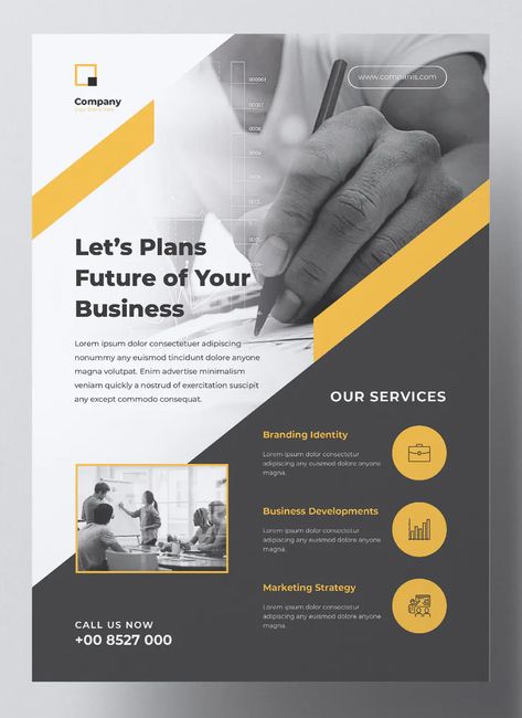 Professional Corporate Business Flyer Template PSD, Vector EPS, AI and MS Word Professional Flyer Design, Flyers Template, Flyer Inspiration, Flyers Design, Pamphlet Design, Flyer Design Layout, Graphic Design Brochure, Graphisches Design, Business Flyers