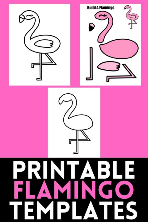 Free printable flamingo craft templates with outlines, full flamingo coloring pages, and build a flamingo craft. Flamingo Crafts For Kids, Flamingo Template, Flamingo Outline, Printable Flamingo, Flamingo Craft, Flamingo Color, Summer Crafts For Kids, Crafts Kids, Tropical Theme