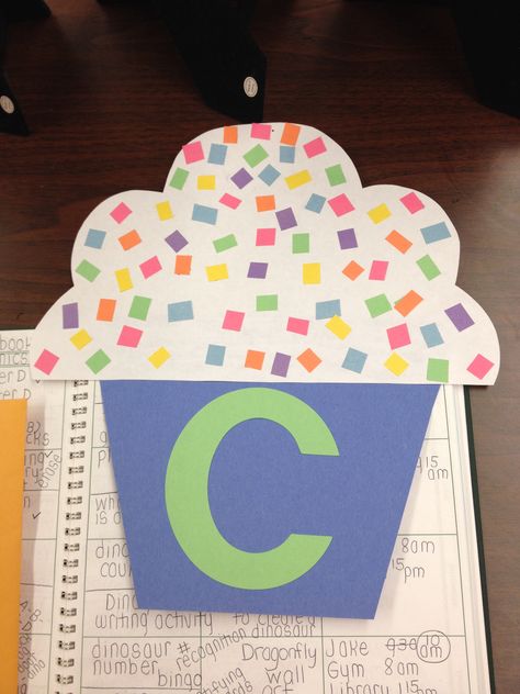 C for cupcake craft                                                                                                                                                                                 More Letter C Activities For Preschool, Letter C Preschool, Letter C Activities, Letter C Crafts, Preschool Letter Crafts, Abc Learning, April Calendar, Alphabet Crafts Preschool, Abc Crafts