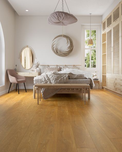 Wake up to warmth and comfort with Caramel Oak.⁠ ⁠ These golden brown tones are perfect for making a space feel more inviting, and we particularly love using these floors from the Adare Laminate collection for kitchens and bedrooms.⁠ ⁠ Click on the image to learn more about these sweet floors.⁠ ⁠ ~⁠ #feelslikehome #interiordesigninspo #flooring #style #laminatefloors #laminateflooring Oak Laminate Flooring, Laminate Floors, Oak Laminate, Traditional Interior Design, Interior Design Concepts, Kitchens And Bedrooms, Black Furniture, Honey Colour, Brown Tones