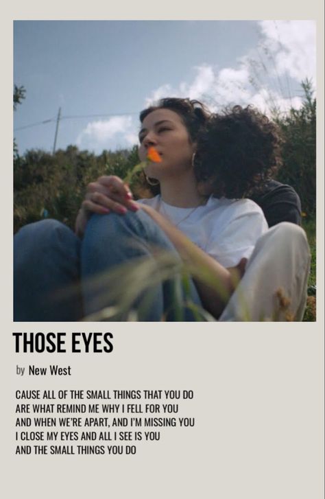 Those Eyes Album Cover, Minimalist Songs Poster, Song And Movie Posters, Album Covers Portrait, Aesthetic Music Posters For Bedroom, Those Eyes Poster, Those Eyes New West Aesthetic, Song Info Poster, Song Album Posters