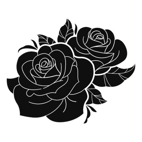 Roses Silhouette, Rosa Vector, Vector Rose, Rose Vector Design, Rose Silhouette, Rose Svg, Rose Svg Free, Rose Logo Design, Rose Graphic