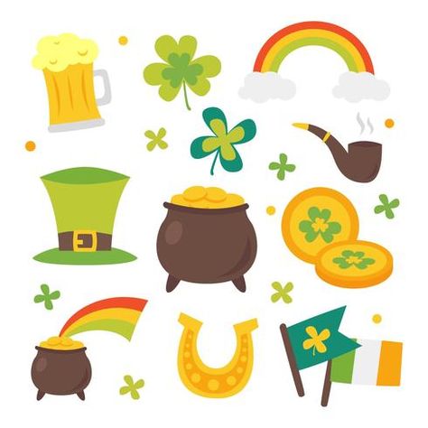 March Clipart, St Patricks Day Clipart, Art School Supplies, St Patricks Crafts, St Patricks Day Crafts For Kids, St Patrick's Day Crafts, Saint Patrick's Day, Cute Easy Drawings, Free Vectors