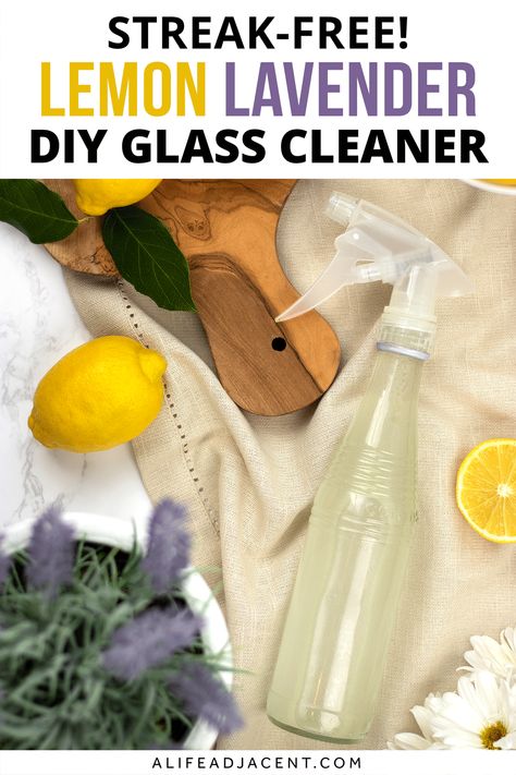 Get sparkling windows and mirrors with this streak free glass cleaner DIY! Did you know that cleaning with gin and vodka is an easy cleaning hack to get streak free windows, mirrors and glass? All you need is a few common household ingredients for this DIY glass cleaner recipe that will save money and time. It's made with vinegar and gin or vodka, with essential oils for a fresh, clean scent that's non-toxic and natural. Learn how to make this green cleaning recipe. ALifeAdjacent.com Glass Cleaner Diy, Vinegar Glass Cleaner, Diy Window Cleaner, Glass Cleaner Recipe, Diy Glass Cleaner, Homemade Glass Cleaner, All Natural Cleaning Products, Citrus Cleaner, Small Holding