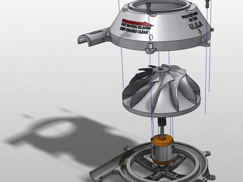 Centrifugal impeller / Turbine / Compressor by Engi-IRL - Thingiverse Centrifugal Compressor, Electric Motor For Car, Wooden Boat Kits, Mechatronics Engineering, 3d Print Design, Medical Device Design, Arduino Projects Diy, Mechanical Engineering Design, Cnc Software