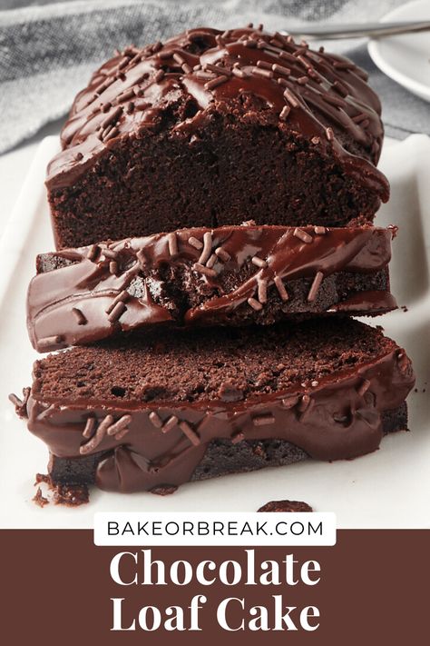 Easy Chocolate Glaze, Chocolate Cake Frosting, Chocolate Loaf, Chocolate Loaf Cake, Loaf Cake Recipes, Loaf Cakes, Chocolate Cakes, Awesome Cakes, Unsweetened Chocolate