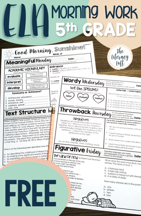 5th Grade Writing, 5th Grade Ela, Teaching 5th Grade, 5th Grade Classroom, Ela Classroom, 5th Grade Reading, Morning Morning, Ela Teacher, 4th Grade Reading