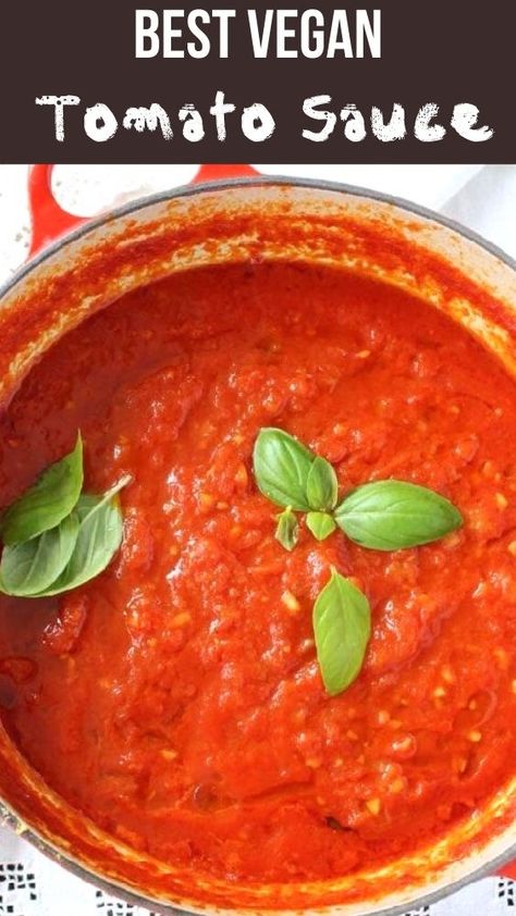 Vegan Tomato Sauce Recipe, Vegan Tomato Sauce, Tomato Paste Recipe, Vegan Pasta Sauce, Red Sauce Recipe, Easy Tomato Sauce, Diy Easy Recipes, Italian Sauce, Tomato Pasta Sauce