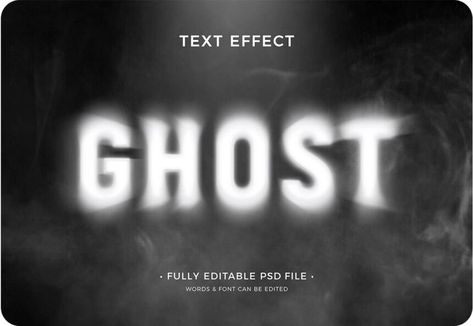 Free Ghost Text Effect PSD 40584956 - DG MOCKUP Scary Text, Ghost Logo, Word Fonts, Free Text, Hauntingly Beautiful, Text Effect, Text Effects, Letter Logo, Free Psd