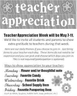 Teacher Appreciation - Themed gift ideas for each day of the week!!! I'll be waiting for all my gifts!!! Lol Ptsa Ideas, Teacher Appreciation Week Themes, Pto Board, Pta Events, Themed Gift Ideas, Teacher Appreciation Themes, Sunshine Committee, Room Parent, Teachers Week