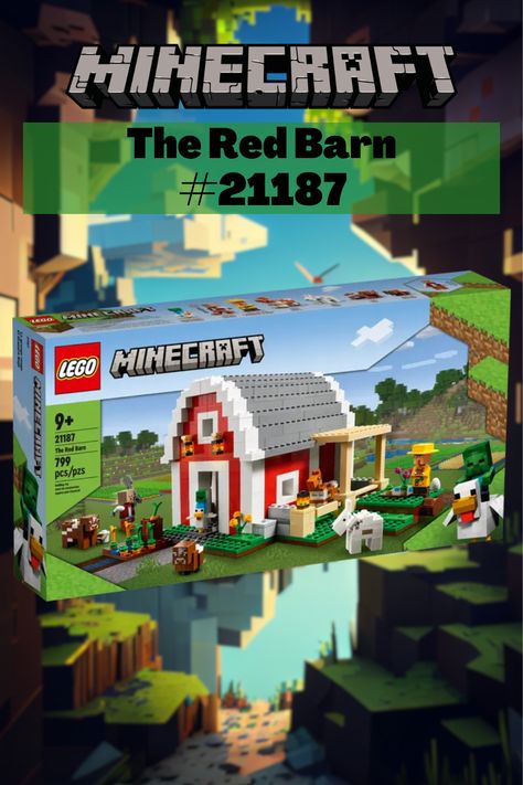 The Red Barn #21187 Lego Minecraft Village, Enderman Farm Minecraft, Zombie Farm Minecraft, Minecraft Lego Sets, Minecraft House Decor, Minecraft Japanese House, Minecraft Japanese, Cottage Minecraft, Blossom House