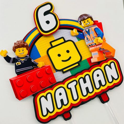 Lego-themed birthday cake topper Lego Birthday Party Ideas, Lego Cake Topper, Lego Ninjago Birthday, Lego Birthday Cake, Ninjago Birthday, Lego Cake, Lego Birthday Party, Lego Birthday, Themed Birthday Cakes