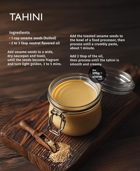 Make Tahini, How To Make Tahini, Flavored Oils, Fun Foods, Toasted Sesame Seeds, Homemade Sauce, Asian Dishes, Tahini, Dipping Sauce