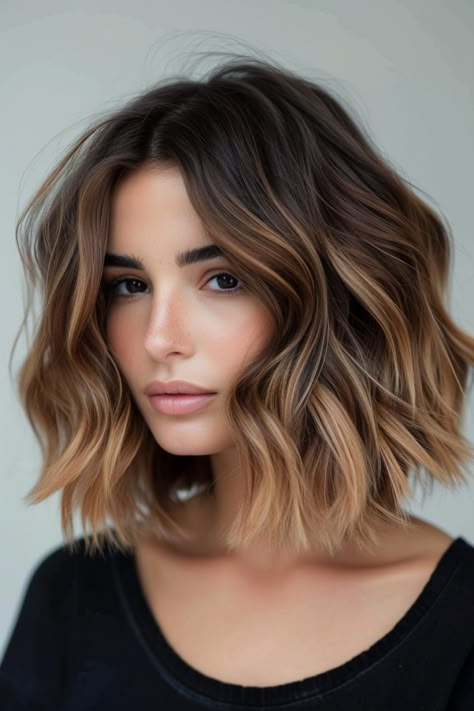 53+ California Brunette Hair Ideas Balayage Hair Brunette Bob, Hair Color Ombre Brown, Caramel Shoulder Length Hair, Trendy Hair Color Short Hair, Bob Ombre Brunette, Balayage Hair Summer 2024, Short Brunette Ombre, Ombre Hair Color Shoulder Length, Caramel Hair Bob