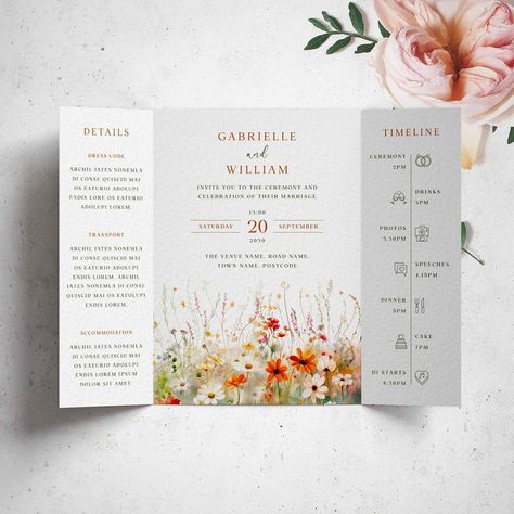 The Field Collection (Vermilion) | Wonder Wedding Stationery UK Gatefold Wedding Invitations, Wedding Invitation Boho, Congratulations Card Graduation, Blush Pink Wedding Invitations, Orange Wedding Invitations, Dusty Pink Weddings, Red Wedding Invitations, Wildflower Wedding Invitations, Wedding Invitation Samples