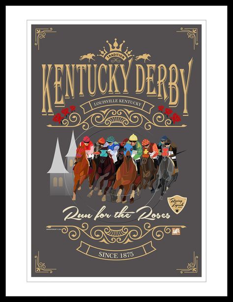 Kentucky Derby Party Idea Gifts Poster Design Thoroughbreds Racing Modern Equestrian Gifts 4 Horse Racing Enthusiats Jockeys on Horses Art Kentucky Derby Poster, Kentucky Derby Theme, Modern Equestrian, Horses Art, Ky Derby, Derby Horse, Run For The Roses, Thoroughbred Horse Racing, Vintage Poster Design