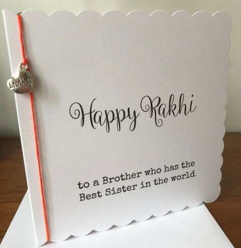 Handmade Rakhi Card From Sister...Funny... Rakhi Message For Sister, Rakhi Gift Ideas For Brother, Rakhi Cards Handmade For Brother, Rakhi Packing Ideas, Rakhi Card Ideas, Rakhi Cards Handmade, Happy Rakhi Wishes, Diy Rakhi Cards, Cute Handmade Gifts For Boyfriend