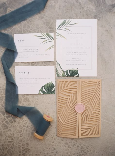 sophie-jordan-wedding-invites-1019 Exclusive Wedding Invitations, Destination Wedding In Mexico, Wedding In Mexico, Tulum Wedding, Destination Wedding Mexico, Cabo Weddings, Mexico Beach, Handmade Wedding Invitations, Beach Destination Wedding