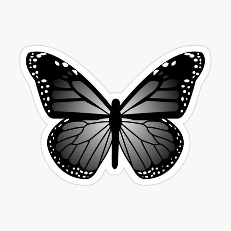 Black Butterfly Printable, Butterfly Topper, Black And White Butterflies, Butterfly Decals, Gradient Butterfly, Black And White Butterfly, Butterfly Black And White, Black Butterflies, Fall Drawings