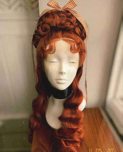 1940s Waves, Bun With Ribbon, Drag Wigs, High Fashion Hair, Top Bun, Victorian Hairstyles, Kawaii Hairstyles, Photoshoot Idea, Hair Reference