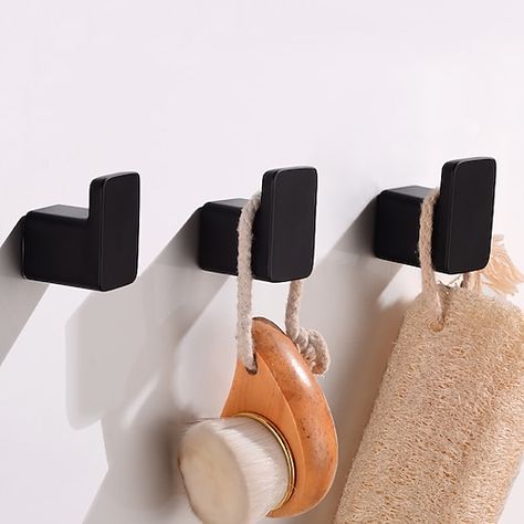 Bathroom Towel Hook, Vintage Coat Hooks, Bathroom Hotel, Bathroom Gadgets, Robe Hooks, Hook Wall, Bathroom Towel Bar, Stainless Steel Bathroom, Towel Storage