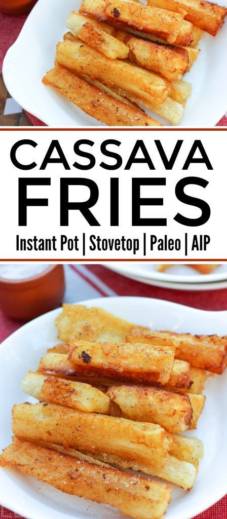 Cassava Fries! These are awesome, a family favorite, such a treat but easy to make! Extra fast and easy in the Instant Pot, and healthier too by using a pressure cooker! #cassava #frenchfries #cassavafries #instantpot #pressurecooker #aip #autoimmuneprotocol #gameday #appetizer #sidedish Cassava Fries, Paleo Side Dishes, Pot Recipes Healthy, Using A Pressure Cooker, Aip Recipes, Paleo Snacks, Paleo Dinner, Pressure Cooker Recipes, French Fries