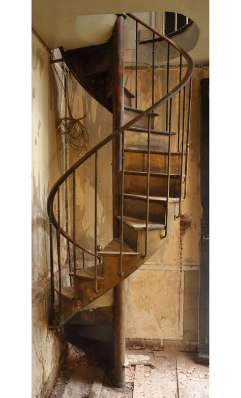 Antique Spiral Staircase, 19th Century Simple Spiral Staircase, Tiny Spiral Staircase, French Spiral Staircase, Victorian Spiral Staircase, Antique Spiral Staircase, Old Spiral Staircase, Small Spiral Staircase, Spiral Staircase Ideas, Wooden Spiral Staircase