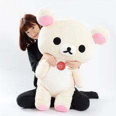 Korilakkuma Plushie, Big Plushies, String Lights In The Bedroom, Hugs And Cuddles, Neko Atsume, Hello Kitty Rooms, Plush Collection, Big Plush, Kawaii Toys