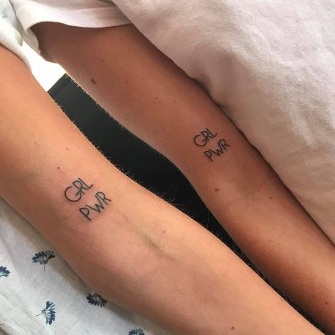 @thekrakentattooparlor on Instagram: “#girlpower #sisters #matchingtattoos” Tiny Tattoos For Women With Meaning Best Friends, Best Friend Tattoo Ideas, Friend Tattoo Ideas, Group Tattoos, Best Friend Tattoo, Tiny Tattoos For Women, Best Friend Tattoos, Friend Tattoos, Small Tattoo