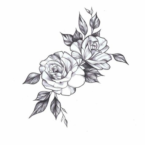 Gardenia: purity and sweetness Pink Tea Rose Tattoo, 2 Rose Tattoo Design, Rose June Tattoo, Gardenia Tattoo Design, June Rose Tattoo, Gardenia Drawing, 3 Roses Tattoo Design, Gardenia Flower Tattoo, 2 Roses Tattoo