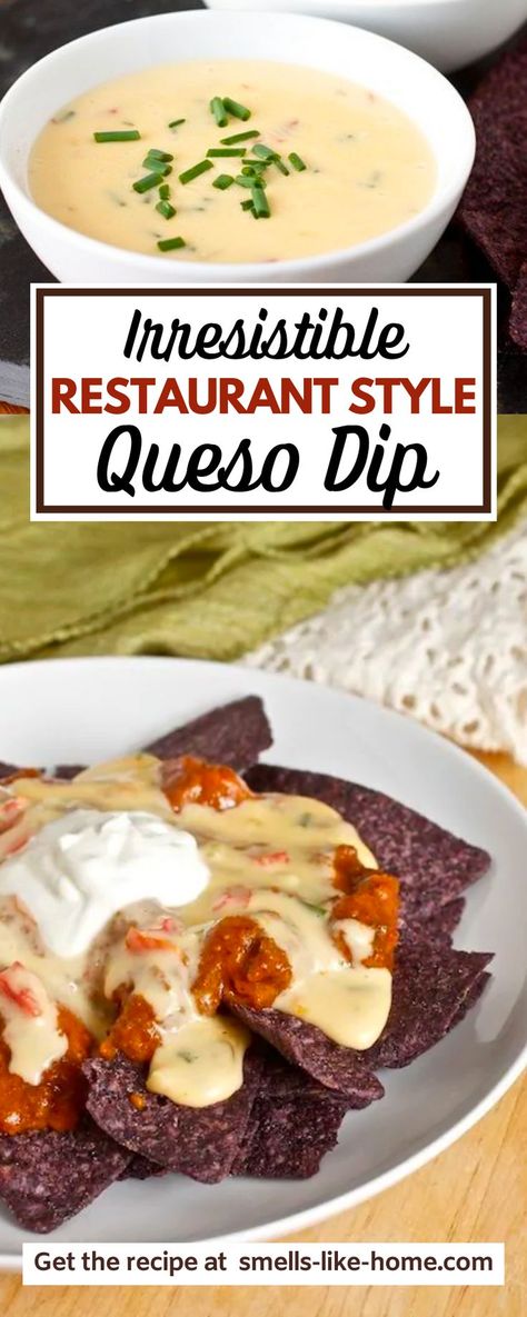 Craving restaurant-style queso dip, but don't want to leave your house? Look no further – now you can make the same delicious cheese dip at home with just a handful of ingredients! This recipe is incredibly simple and easy to follow, and it yields an unbelievably delicious and creamy queso that tastes like it came straight from the Mexican restaurant. Restaurant Queso Recipe, Restaurant Style Queso, Velveeta And Rotel, Rotel Queso, Mexican Cheese Dip Recipes, Cheese Dip Mexican, Queso Dip Recipe, Dip Recipes Appetizers, Queso Dip Recipes