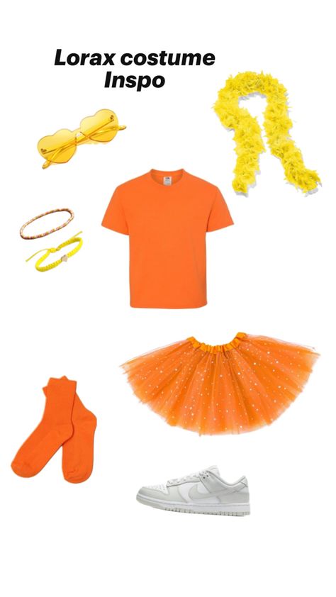 Once-ler And Lorax Costume, Preppy Lorax Costume, Diy Lorax Costume, Lorax Halloween Costumes, Lorax Costume, Tree Costume, Trio Halloween Costumes, Costume Inspo, Dress Up Day