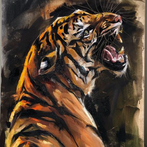 International Tiger Day! Love these beasts w all their beauty and power🧡🖤🐅 #k8_oil #oilpainting #oilpaint #artofdrawingg… | Instagram Tiger Painting Acrylic, International Tiger Day, Tiger Day, Playful Painting, Tiger Painting, Big Cats Art, Draw Picture, Tiger Art, Small Canvas Art