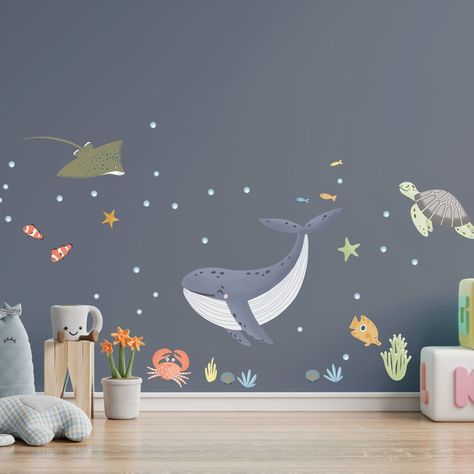 Sea Bedrooms, Polka Dot Wall Decals, Kids Bedroom Walls, Polka Dot Walls, Animal Wall Decals, Fabric Wall Decals, Nursery Playroom, Kids Wall Decals, Toddler Bedrooms