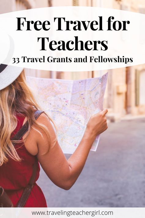 Did you know that there are numerous free travel opportunities for teachers? Check out my guide to 33 travel grants and fellowship programs for teachers! #teacher #teachertravel free travel | travel grants | free travel | teach abroad | study abroad Teach English Abroad Aesthetic, Traveling Internationally Tips, Teach English Abroad, Grants For Teachers, How To Study Abroad For Free, Summer Abroad, Keuka Lake, Teacher Summer, Teach Abroad