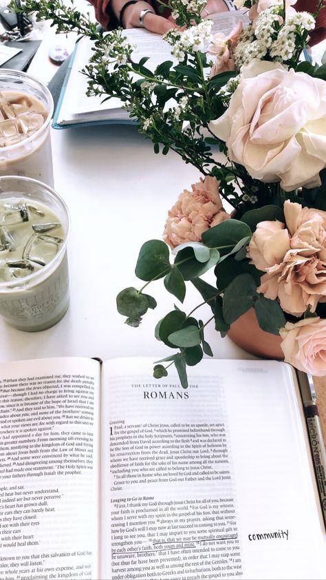 Bible Wallpaper Aesthetic Book, Bible Study With Friends Pictures, Bible And Flowers Aesthetic, Bible Coffee Aesthetic, Bible And Coffee Aesthetic, Bible Photography Aesthetic, Bible Study Aesthetic With Friends, Bible Book Aesthetic, Bible Aesthetic Pictures