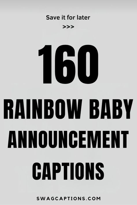 Looking for the perfect way to share your joyful news? Check out our heartfelt collection of Rainbow Baby Announcement Captions! Whether you're celebrating this special moment with sweet, sentimental words or playful, colorful phrases, we've got you covered. These captions are perfect for honoring your rainbow baby while spreading love and positivity. Click to explore creative ideas that will make your announcement truly memorable. Gender Reveal Captions Instagram, Miracle Baby Quotes, Baby Announcement Captions, Pregnancy Announcement Captions, Pregnancy Announcement Quotes, Rainbow Baby Quotes, Baby Quotes Pregnancy, Ivf Pregnancy Announcement, Baby Captions