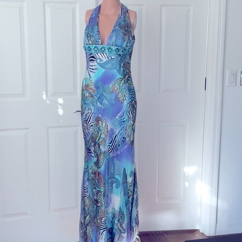 Shades Of Blue,Purple,Gold,Turquoise Backless With Jeweled Accents Under Bust Line, Lightly Padded. Never Worn, Smoke Free Home. Prom Dress Teal, Y2k Prom Dress, Baddie Dresses, Mermaid Board, Spiritual Fashion, Backless Gown, Dressy Dress, Purple Shades, Purple Outfits